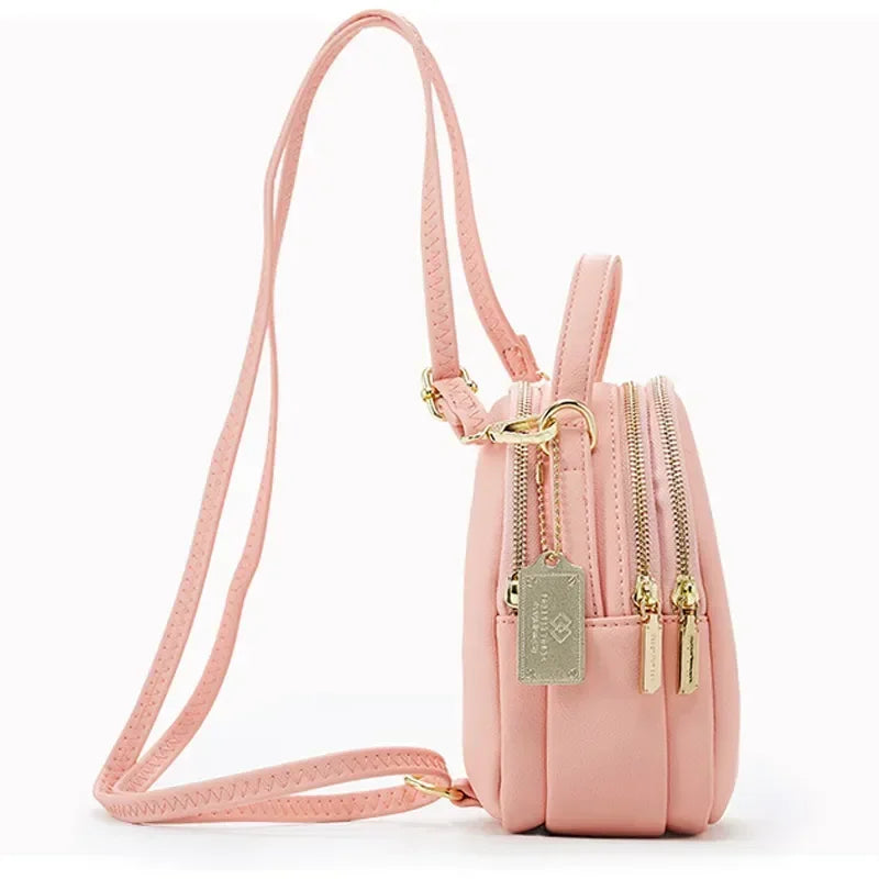 Cyflymder  Women's 3-Layer Soft Leather Backpack - Convertible Crossbody/Shoulder Bag, Compact Yet Spacious Stylish Design