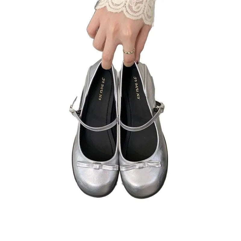 Cyflymder  Women's Shoes Silver Sandals Ladies Branded Pumps Mary Jane 2025 Casual Heels Round Toe Basketball Platform African Fashion Leat
