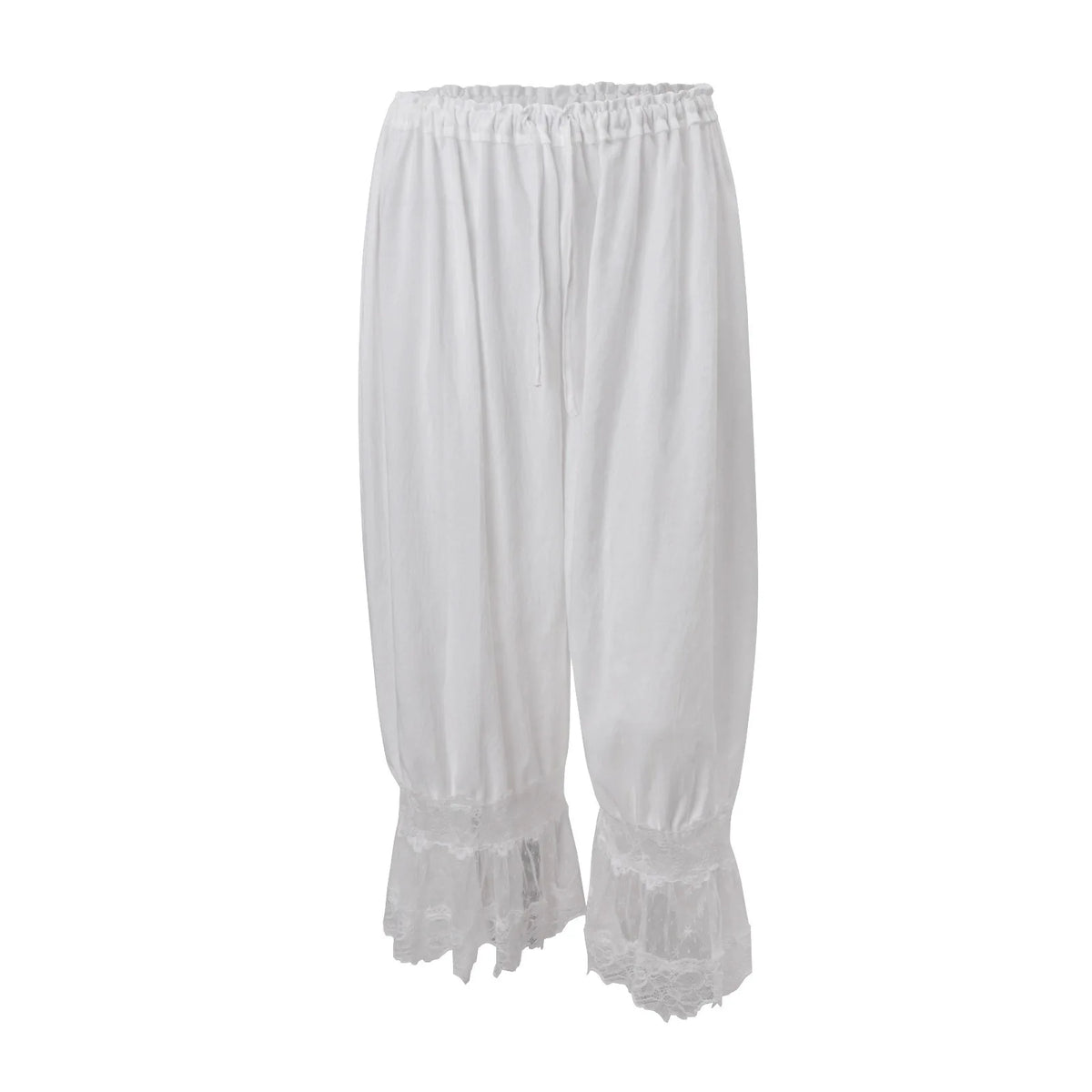 Cyflymder  Harajuku Lace Patchwork Bell-bottoms Women Elastic Waist Drawstring Seven-inch Trousers Y2k Aesthetic Grunge See Through Pants