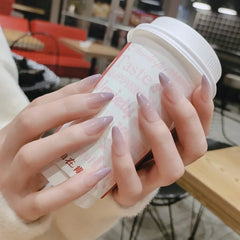 Cyflymder  24pcs/set Pink Gradient Almond Press on Nails Pure False Nails Simple Wearable Stick-on Nails Fake Nail Uñas Накладные Ногти 네일팁