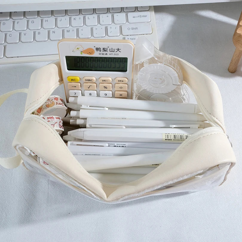 Cyflymder  Large Capacity Pencil Case Kawaii Stationery Pen Case Trousse Transparent Pencilcase School Supplies Estuche Escolar Pencil Box