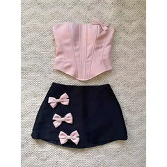 Cyflymder  Pink Gentle Tube Top Women's Clothing High-Grade Niche High-End Super Nice This Year Popular Beautiful Suit Skirt