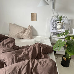 Cyflymder  ins 100% Cotton Solid Color Duvet Cover Soft housse de couette 150 200 220cm High Quality Duvet Cover King Size