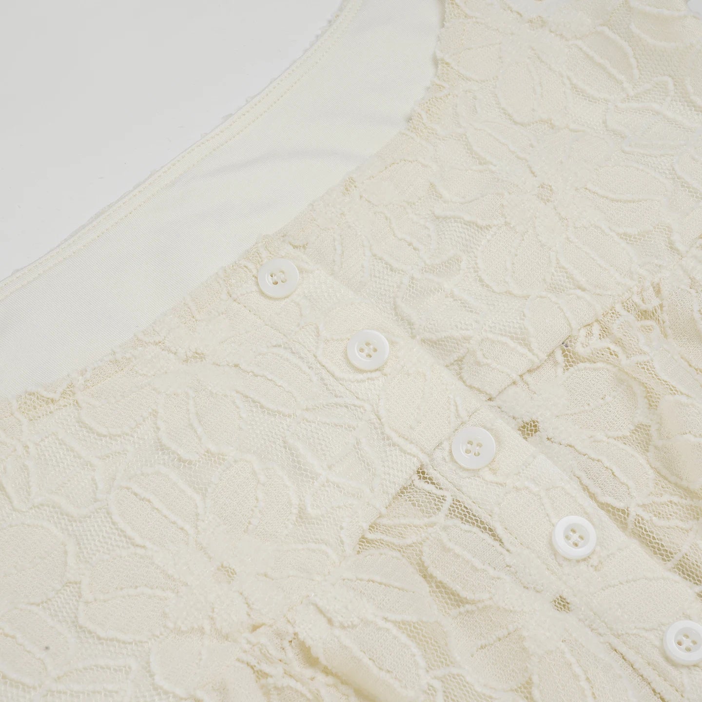 Cyflymder  See Through Lace A-Line T Shirt Casual Loose Square Collar Short Puff Sleeve Tees Women Summer Fashion Streetwear
