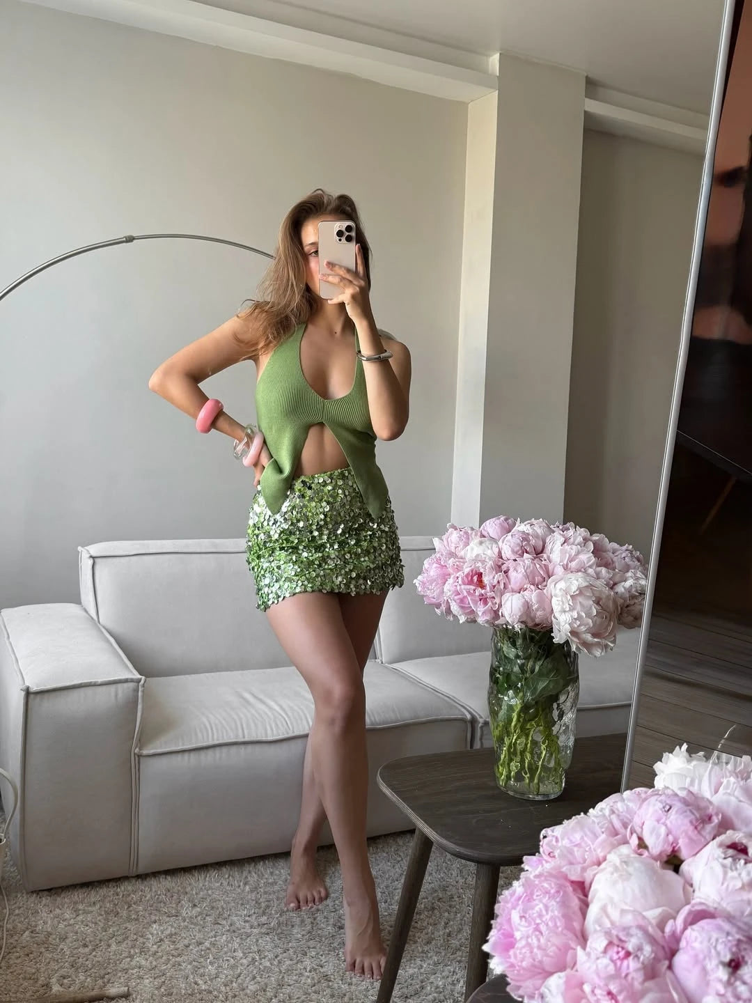 Cyflymder  Women Summer Sequin Skirt Fashion Party Retro Shiny Sequin Fitted Skirt Sexy High-Waisted Evening Female Sequin Skirt