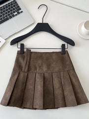 Cyflymder  High Waist Pleated  Skirt Women's Faionable Sli ort Skirt Ci Commute Korean Sle Polyester Fiber A-Line Skirt