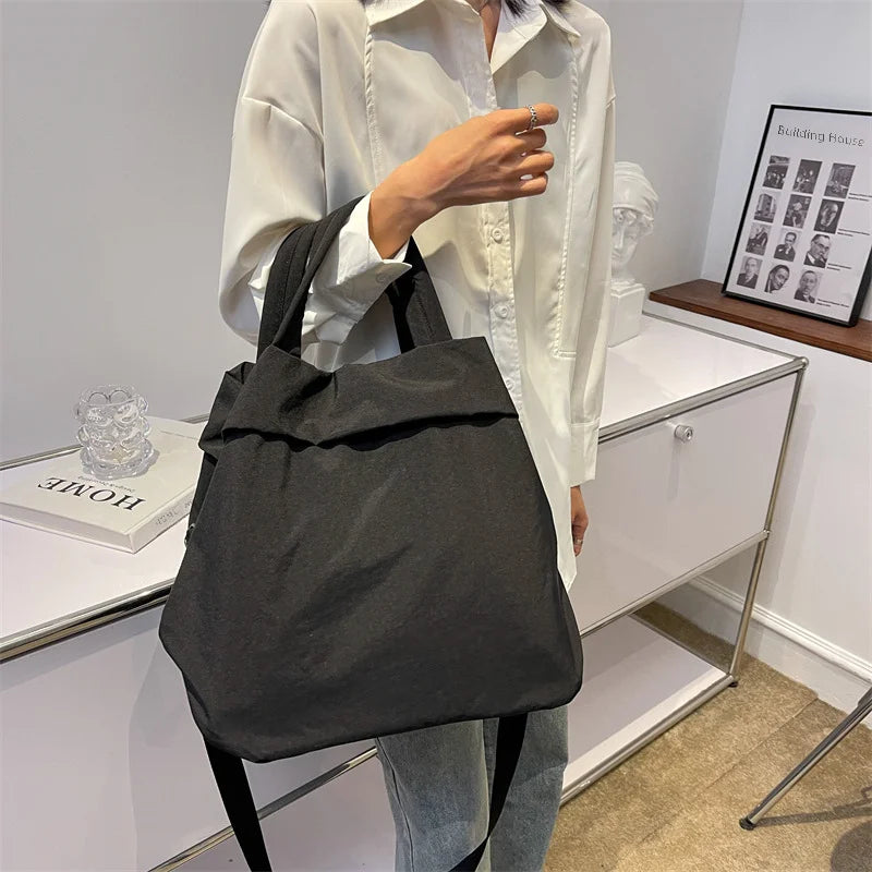 Cyflymder  Women's Casual Large Bag Ultra-light Nylon Cloth Handbag Student Class Single Shoulder Crossbody Bag Canva