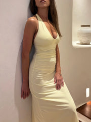 Cyflymder  Elegant Long Sleeveless Backless Suspenders Skirt for Women Sexy Slim Fit Summer Fashion Chic Night Party Evening Dress
