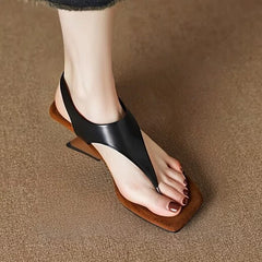 Cyflymder  High Heels Women's Sandals Clip Toe Fashion Heels Shoes Square Toe Slippers Trend Beach Flip Flops Fad Dress Pumps Mujer Slides