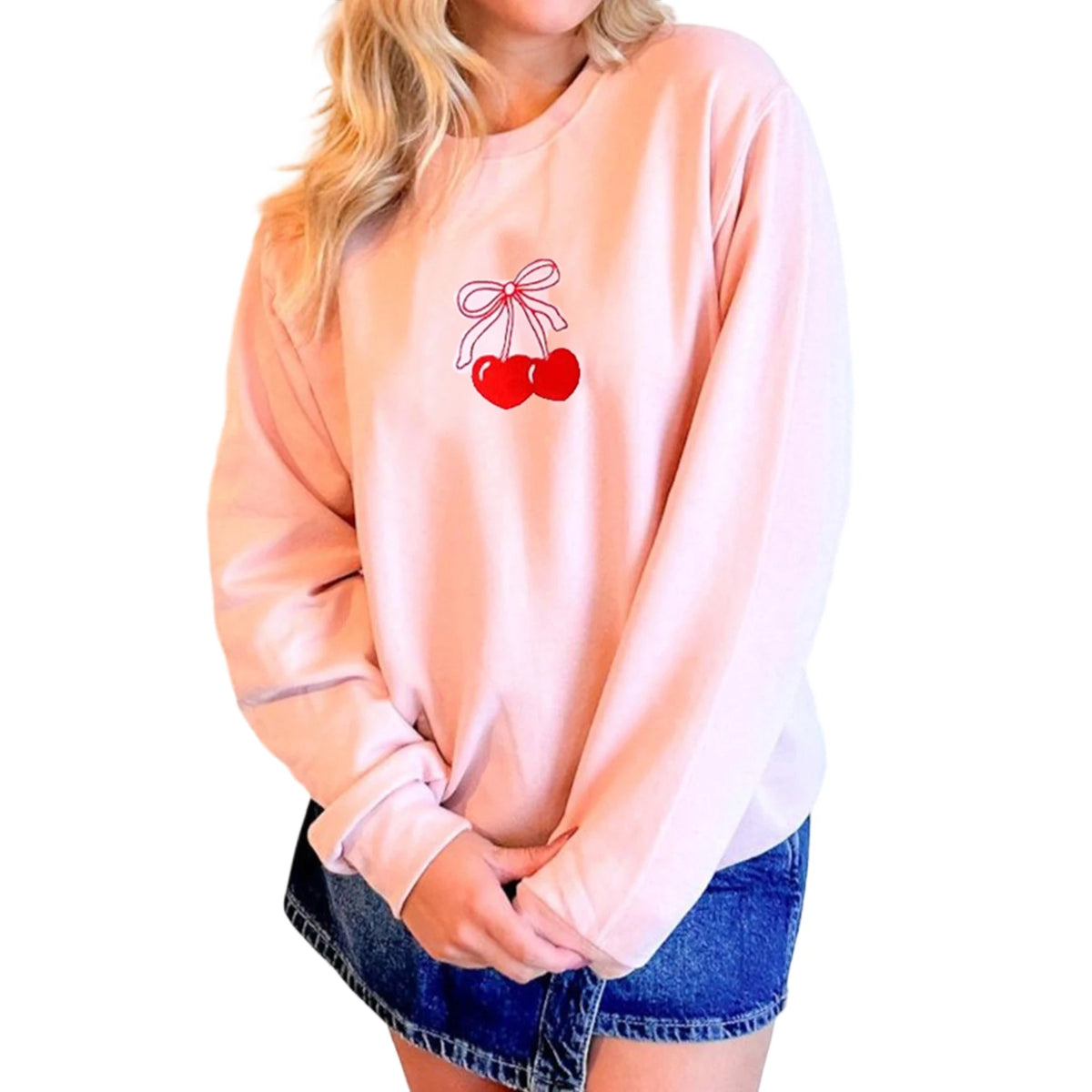 Cyflymder  Women s Autumn Winter Hoodie Fashionable Floral Embroidery V-Neck Long Sleeve Oversized Pullover Sweater