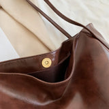 Cyflymder Women Tote Bag Fashion Underarm Pouch Large Capacity Soft Pu Leather Shoulder Bag Retro Crossbody Bag Casual Portable Bucket Bag