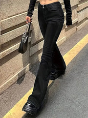 Cyflymder  New Women Stretchy Flared Jeans Lady High Waist Denim Jeans Pants Luxury Designer Classic Bell Bottoms Long Trousers