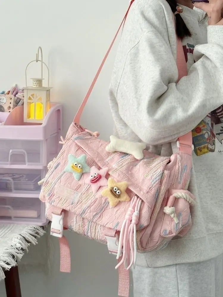 Cyflymder  Stylish Backpack Large Capacity Crossbody Bag for School Commuter, Soft Girl Casual Backpack or Shoulder Bag