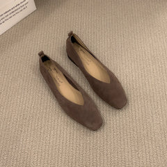 Cyflymder  36-42 Over size sexy coffee pointed toe flats ballet shoes women european slip on single loafers brand velvet ballerina zapatos