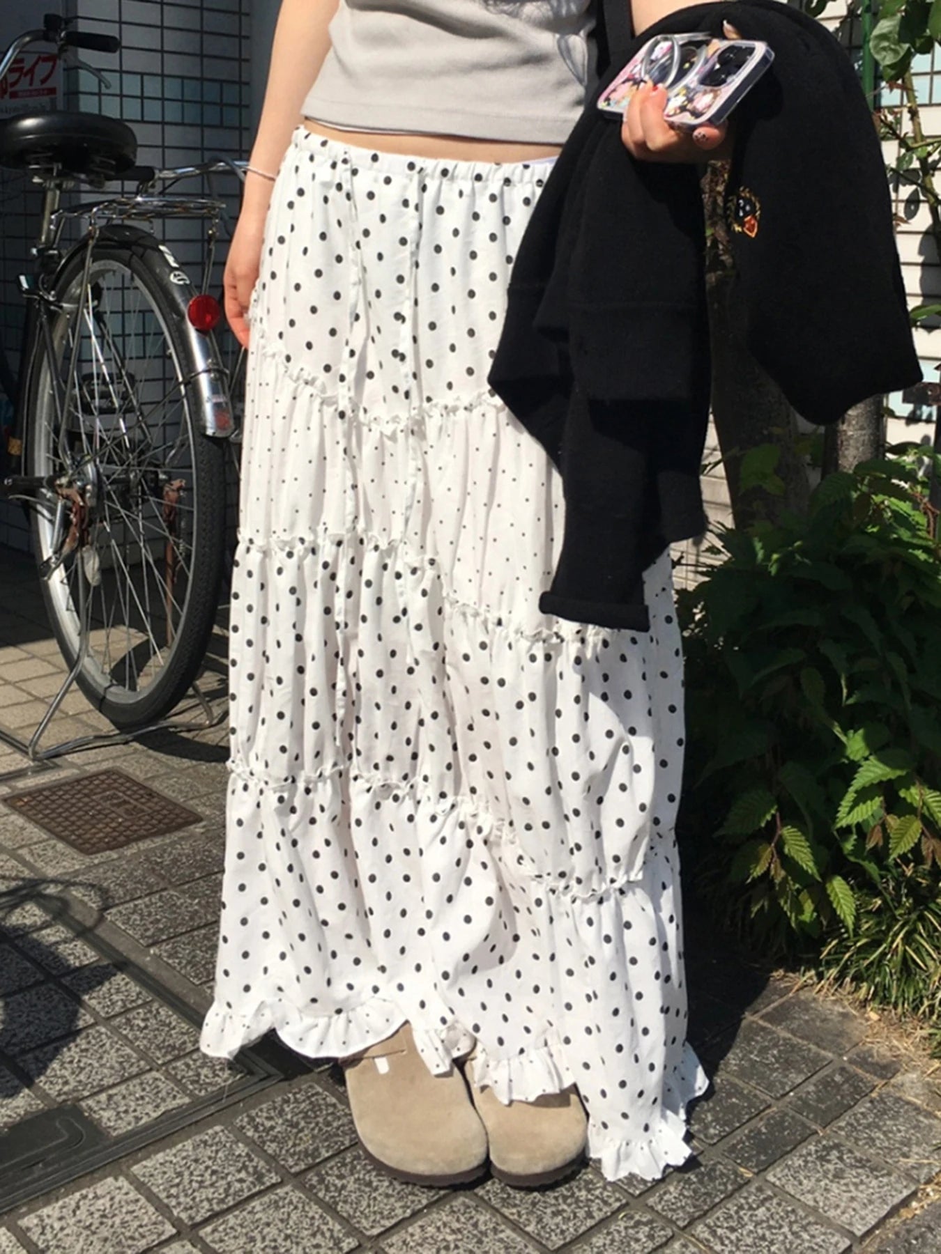 Cyflymder  Sweet Patchwor Lace Ruched A-Line Skirts Holiday Casual Mid-Waisted Maxi Skirts Women Summer Fashion Streetwear