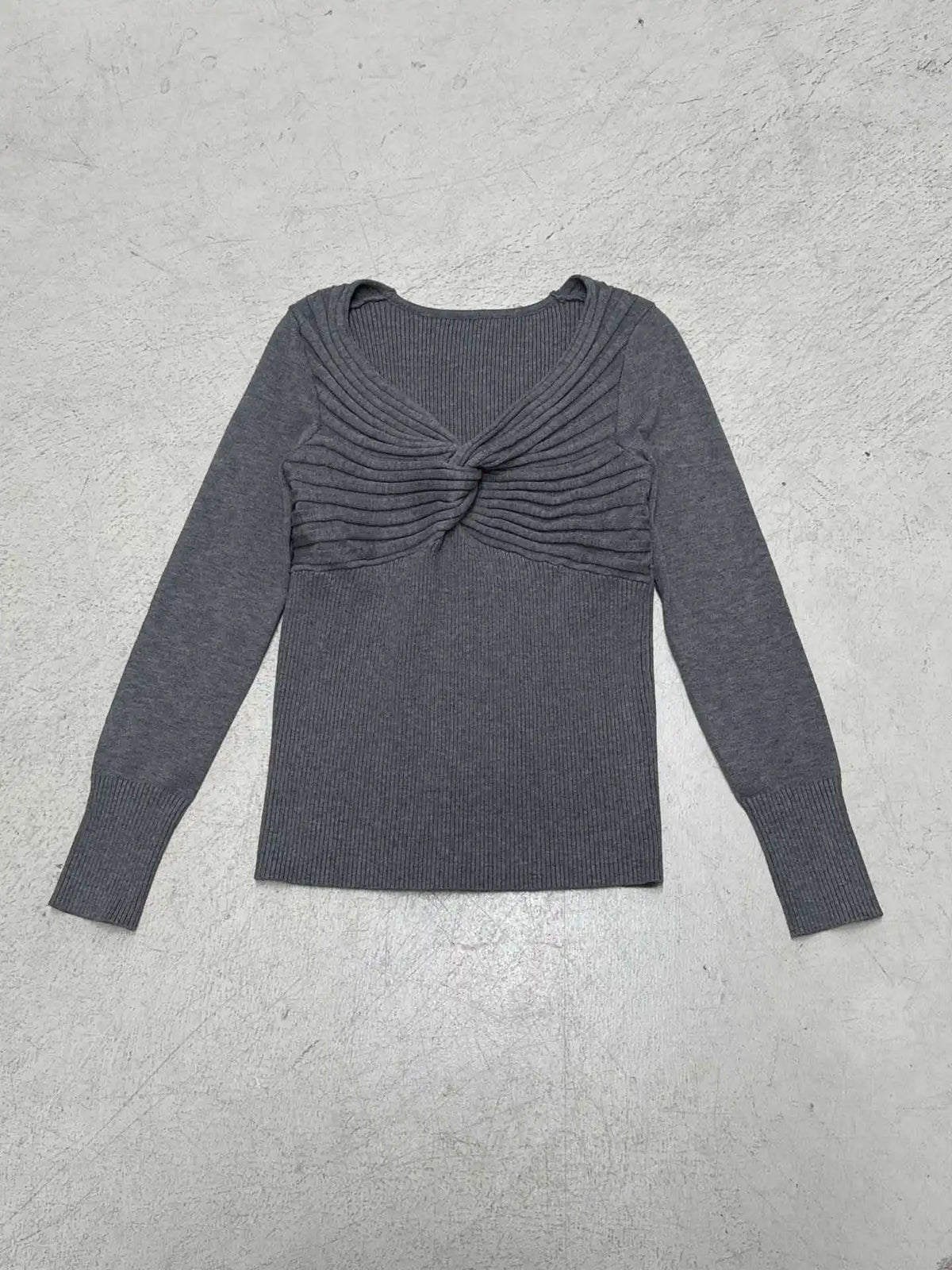 Cyflymder  Autumn Thin Kink V-Neck Pullover Tight Long Sleeve Sweater Women