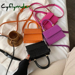 Alligator Pattern Bags Pu Leather Flap Shoulder Messenger Top-Handle Crossbody Purse For Women