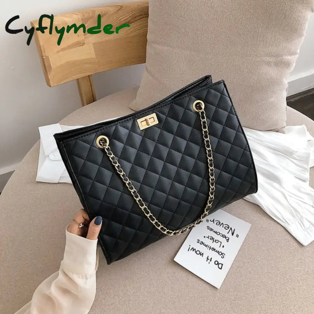 Big Tote Bags For Women Chain Crossbody Bag Diamond Lattice Shoulder Female Large Leather Plaid