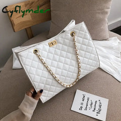 Big Tote Bags For Women Chain Crossbody Bag Diamond Lattice Shoulder Female Large Leather Plaid