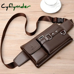 Brand Men’s Waist Bag Leather Male Fanny Pack New Shoulder Chest Bags For Phone Travel Man Belt