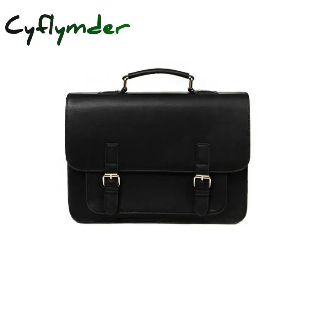 British Fashion Women Leather Handbag Briefcase Men Laptop Bag Girls Schoolbag Textbook Bags Boys