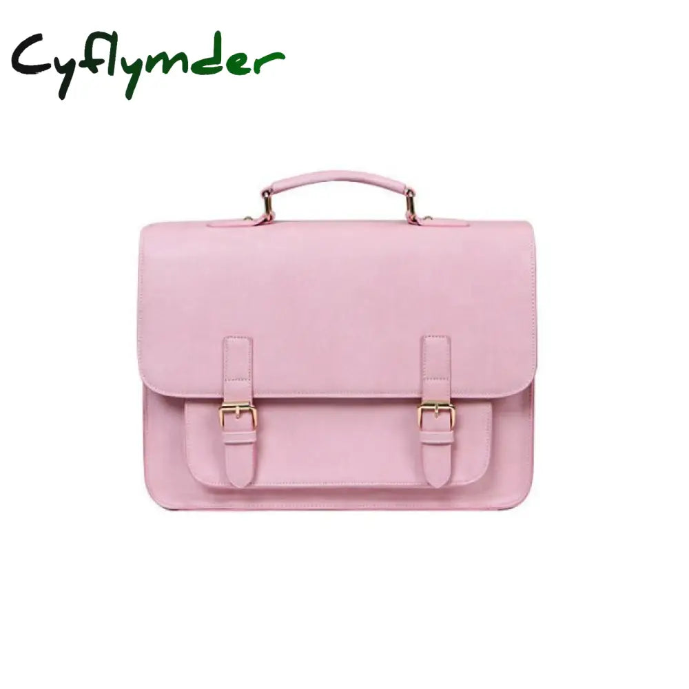 British Fashion Women Leather Handbag Briefcase Men Laptop Bag Girls Schoolbag Textbook Bags Boys