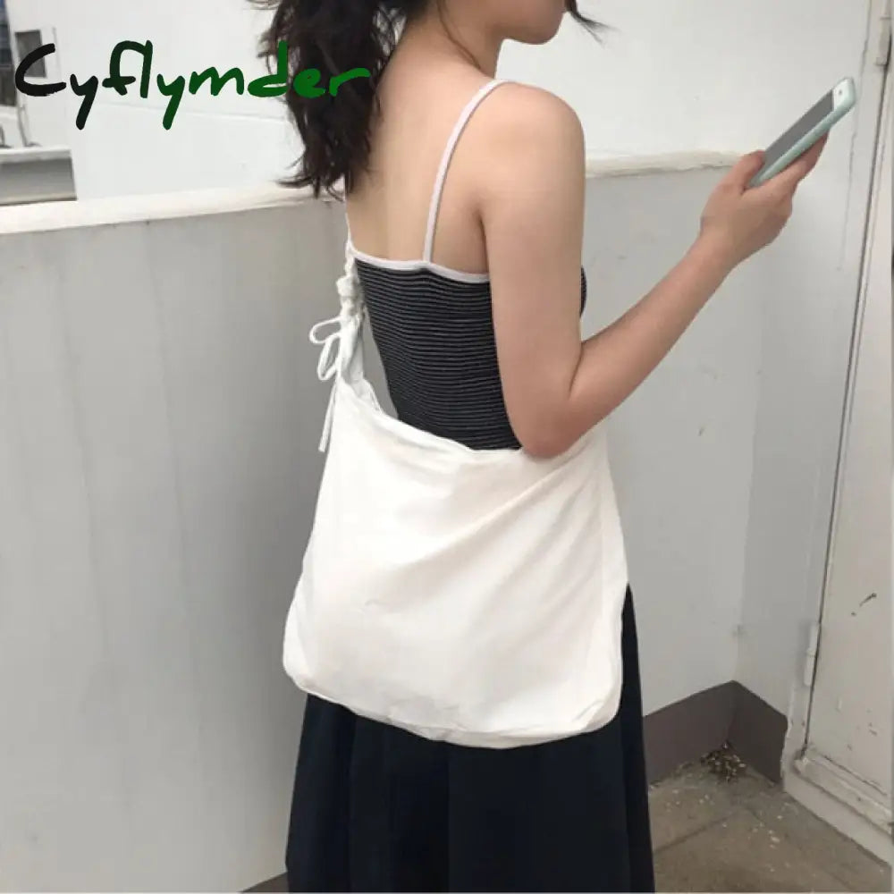 Canvas Shopping Bag High Capacity Women’s Crossbody Female Reusable Casual Lightweight Shopper