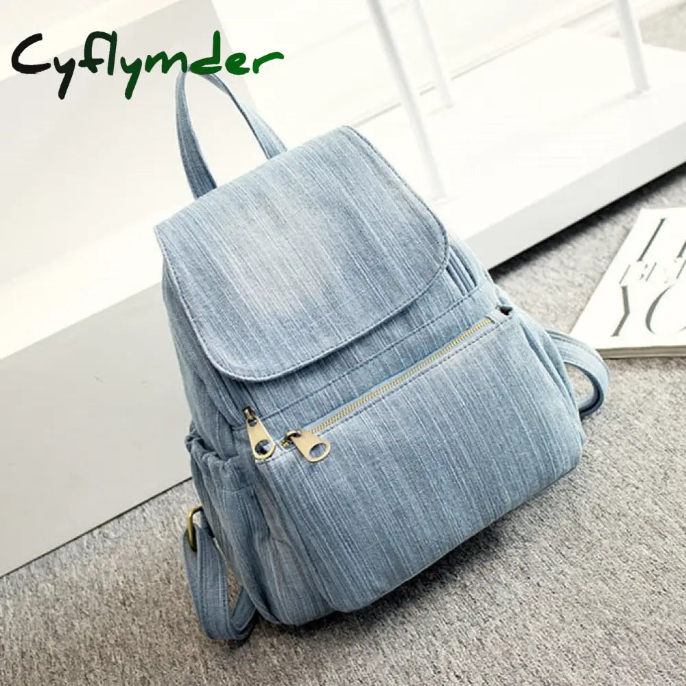 Casual Denim Women Backpack Large Capacity High Quality Canvas Jeans Student Schoolbag Travel