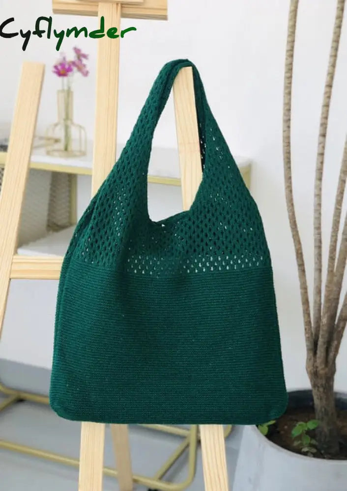 Casual Hollow Woven Women Shoulder Bags Designer Knitting Handbags Large Capacity Tote Summer Beach