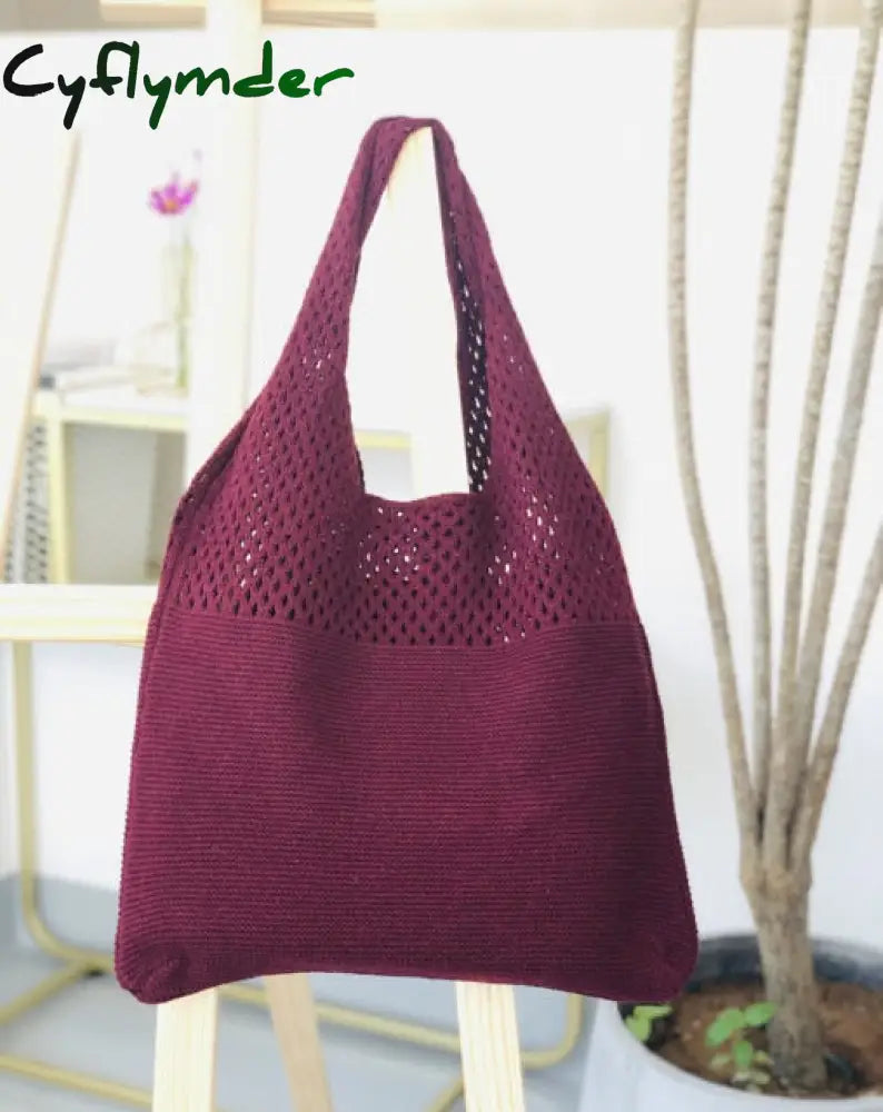 Casual Hollow Woven Women Shoulder Bags Designer Knitting Handbags Large Capacity Tote Summer Beach