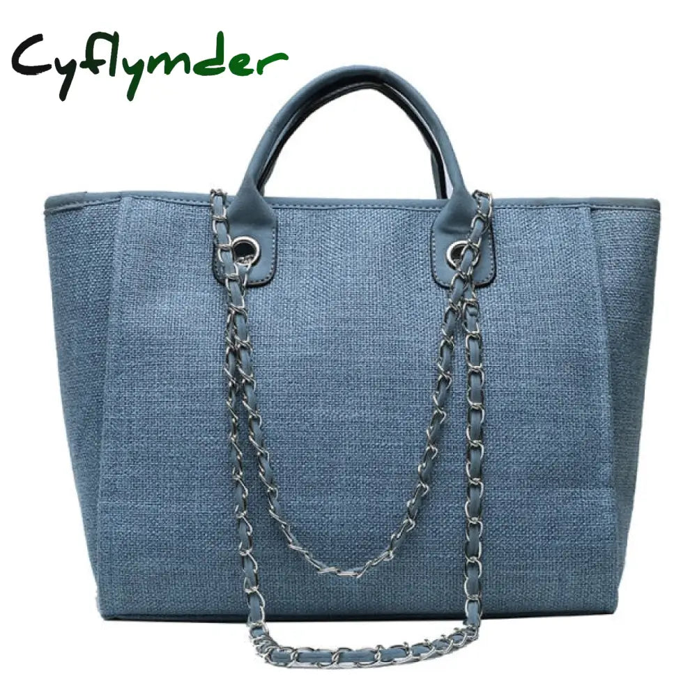 Casual Large Capacity Tote Designer Chains Women Handbags Luxury Canvas Lady Shoulder Mesenger Bags