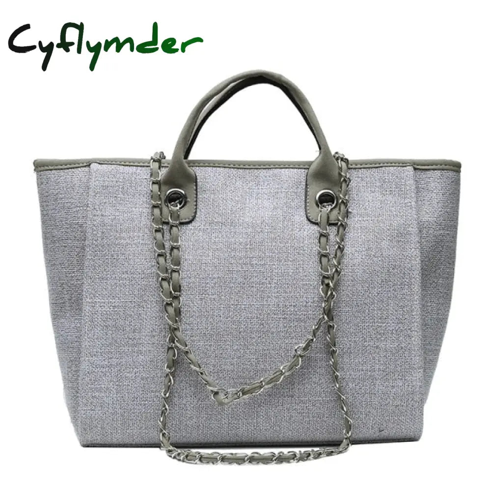 Casual Large Capacity Tote Designer Chains Women Handbags Luxury Canvas Lady Shoulder Mesenger Bags