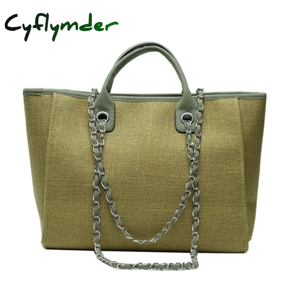 Casual Large Capacity Tote Designer Chains Women Handbags Luxury Canvas Lady Shoulder Mesenger Bags