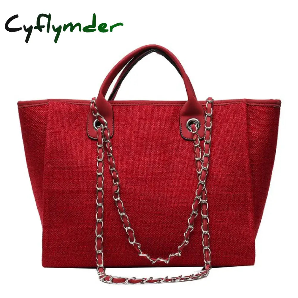 Casual Large Capacity Tote Designer Chains Women Handbags Luxury Canvas Lady Shoulder Mesenger Bags