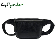 Casual Waist Bag For Women Alligator Leather Fanny Pack Phone Pouch Chest Packs Ladies Wide Strap