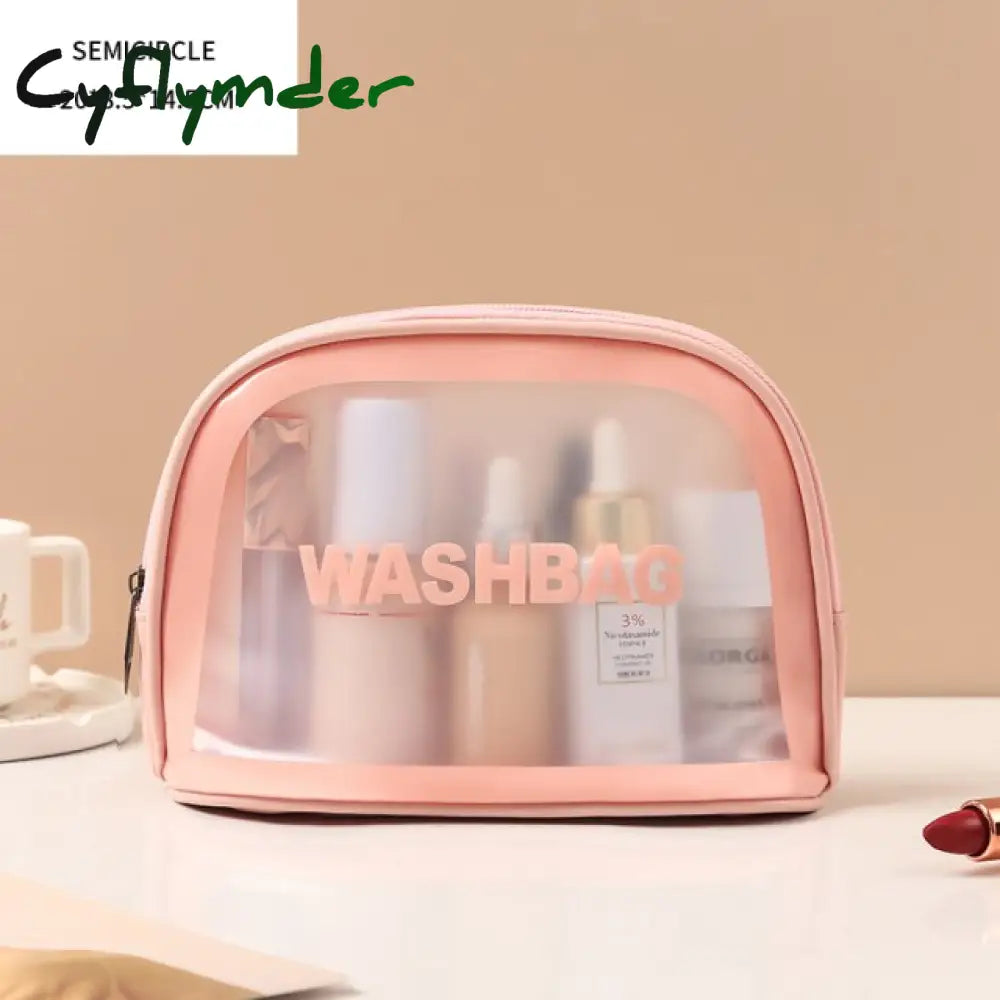 Cflymder Waterproof Washbag Transparent Cosmetic Case Large Capacity Portable Travel Makeup