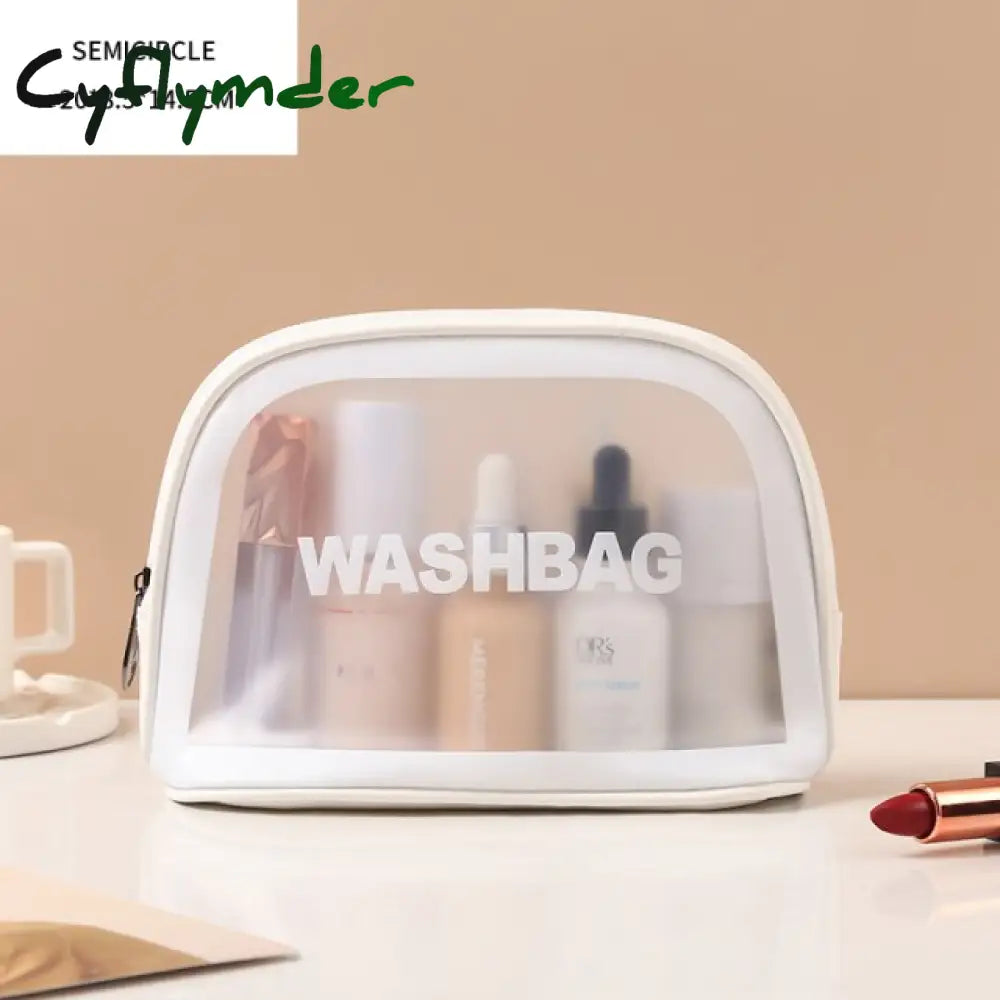 Cflymder Waterproof Washbag Transparent Cosmetic Case Large Capacity Portable Travel Makeup