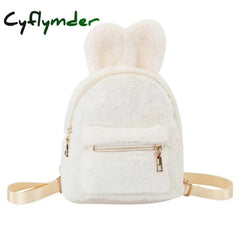 Children School Bag Plush Faux Fur Mini Rabbit Ears Kids Backpacks Girls Kindergarten Shoulder 1