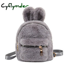 Children School Bag Plush Faux Fur Mini Rabbit Ears Kids Backpacks Girls Kindergarten Shoulder