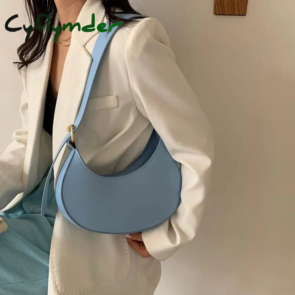 Crescent Small Tote Handbags Women’s Luxury Brand Leather Shoulder Bags Female Clutch Ladies