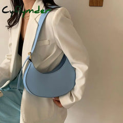 Crescent Small Tote Handbags Women’s Luxury Brand Leather Shoulder Bags Female Clutch Ladies