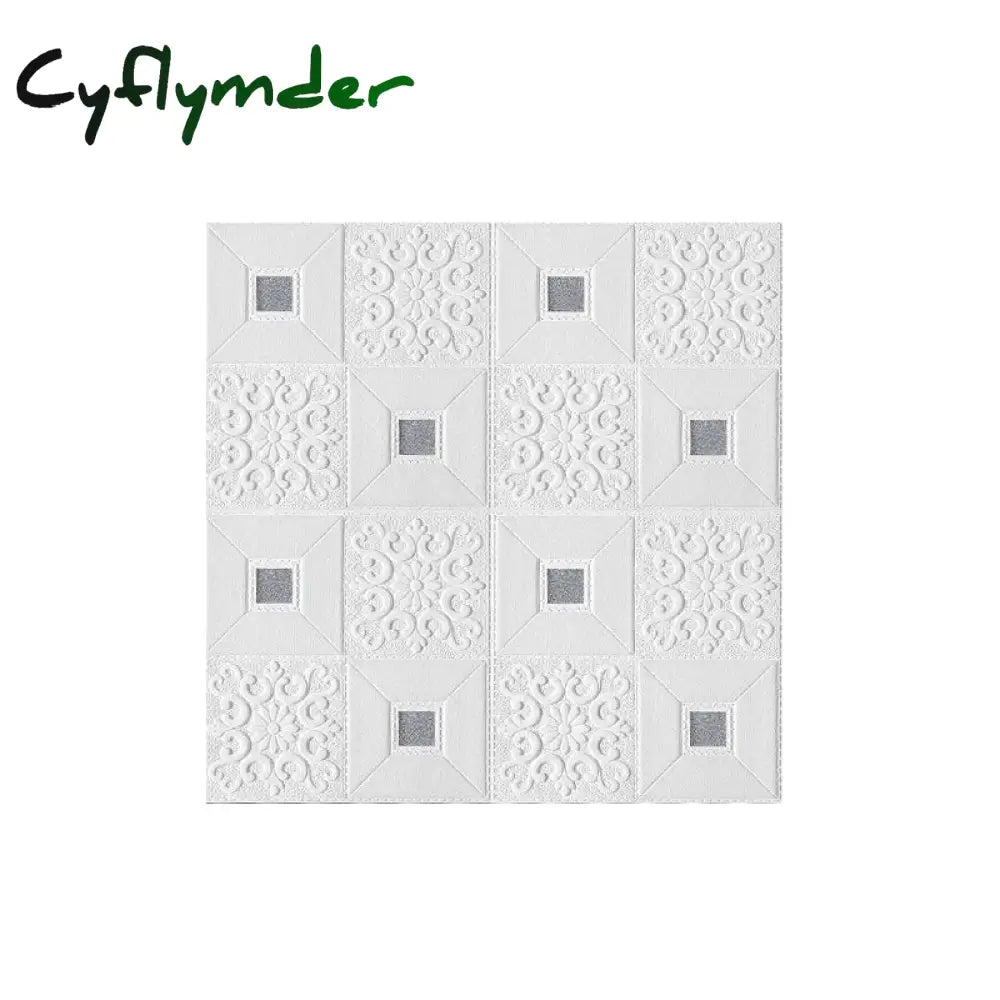 Cyflymder 1-10Pcs 3D Tile Brick Waterproof Wall Sticker Self-adhesive Foam Panel Wallpaper Bed Room Background Ceiling