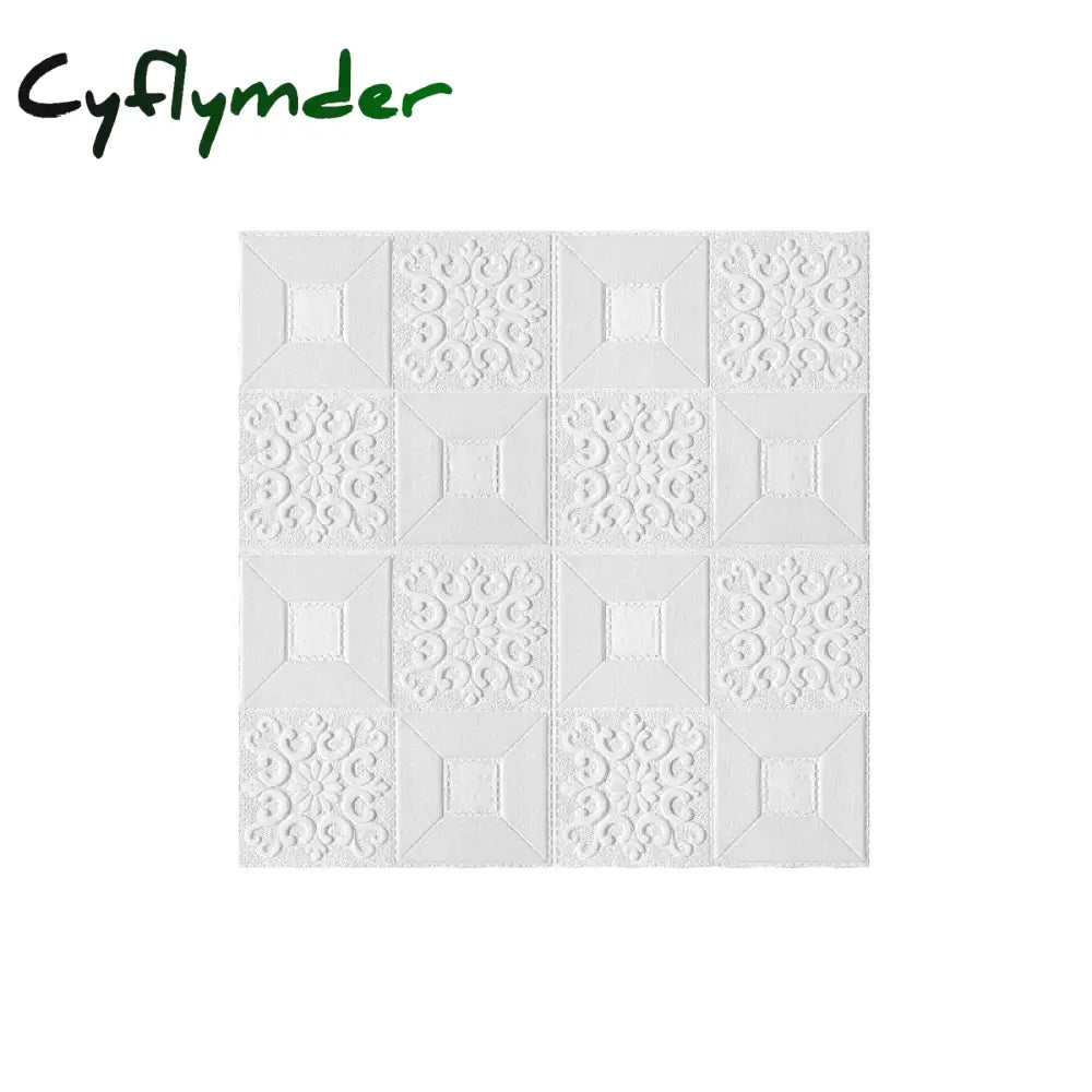 Cyflymder 1-10Pcs 3D Tile Brick Waterproof Wall Sticker Self-adhesive Foam Panel Wallpaper Bed Room Background Ceiling