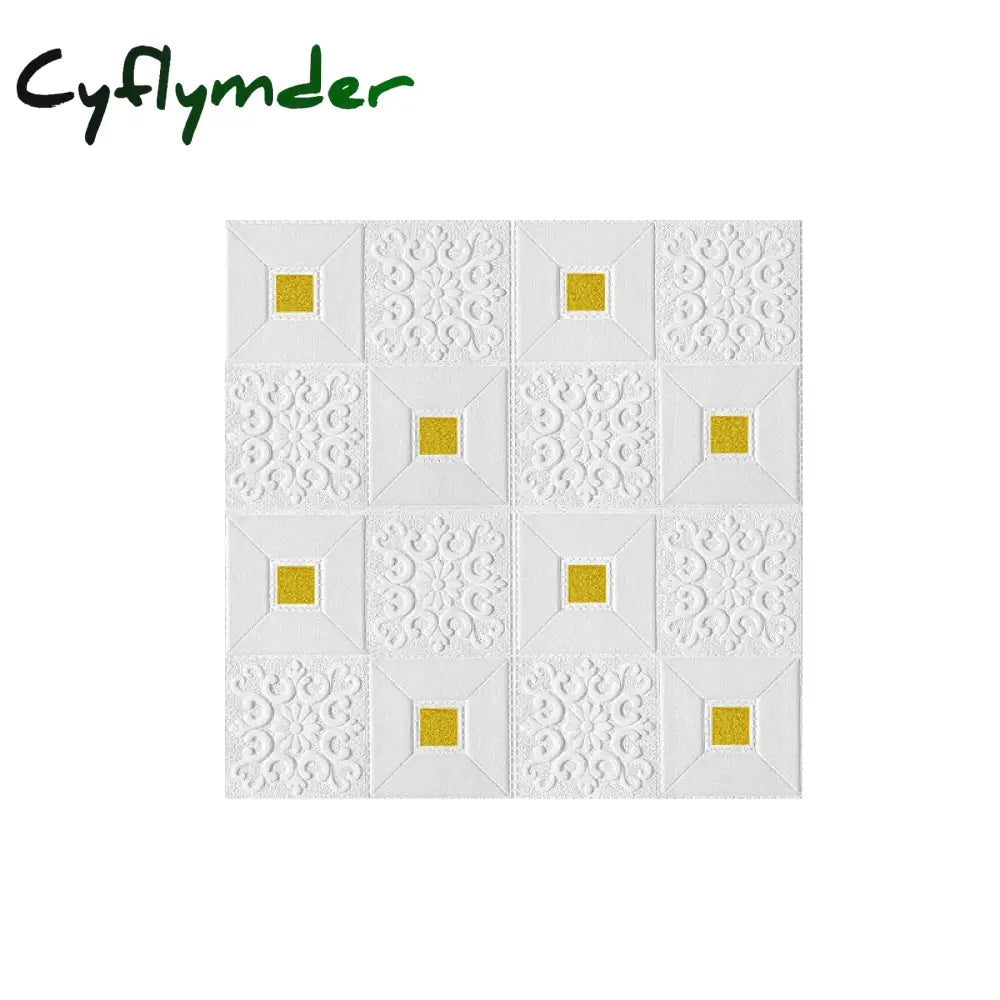 Cyflymder 1-10Pcs 3D Tile Brick Waterproof Wall Sticker Self-adhesive Foam Panel Wallpaper Bed Room Background Ceiling