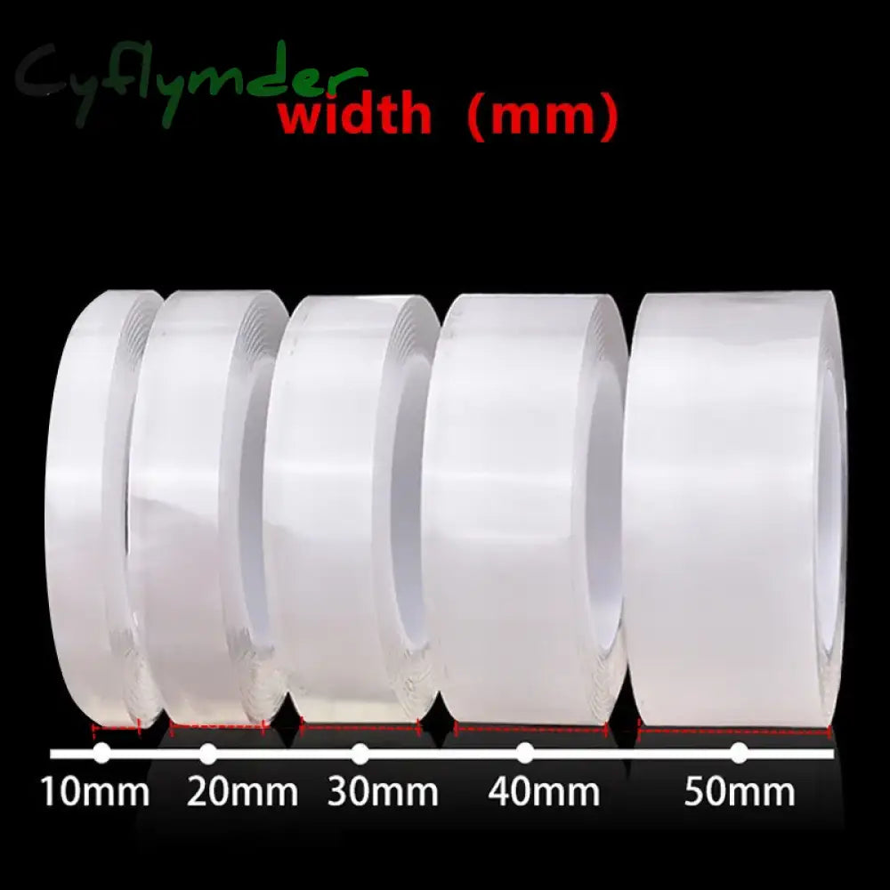 Cyflymder 1/3/5m Nano Tape Double-Sided Adhesive Tape Traceless Waterproof Tape For Bathroom Kitchen Sink Tap Gel