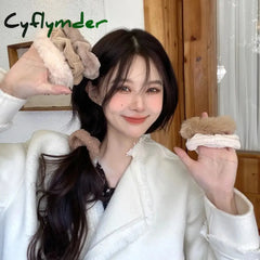 Cyflymder 1/7 Pcs/Set Women Hair Scrunchies Velvet Solid Color Band For Girls Ponytail Holder