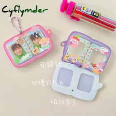 Cyflymder 1 Inch Small Book Shape Idol Postcard Photo Album Mini Star Organizer Card Holder Case