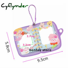 Cyflymder 1 Inch Small Book Shape Idol Postcard Photo Album Mini Star Organizer Card Holder Case