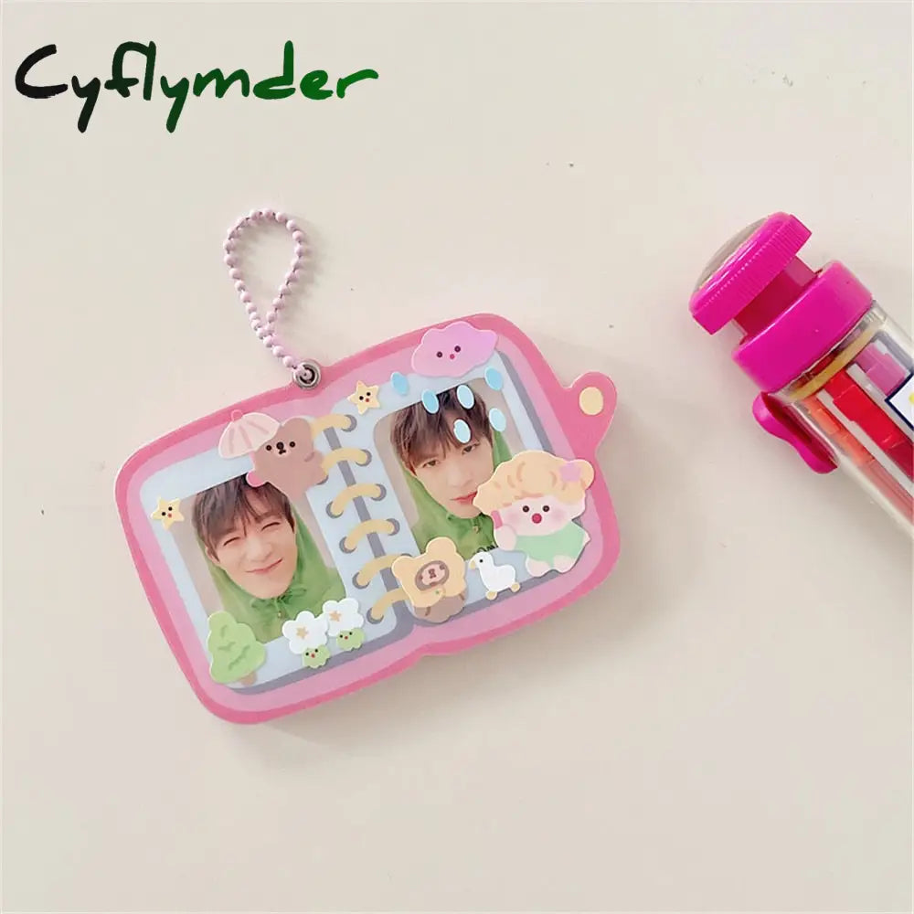 Cyflymder 1 Inch Small Book Shape Idol Postcard Photo Album Mini Star Organizer Card Holder Case