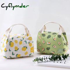 Cyflymder 1 Pc Cute Fruit Lunch Bag For Women Portable Insulated Thermal Bento Pouch Container